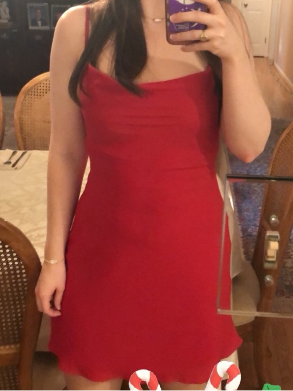 A love like you red cowl neck slip dress